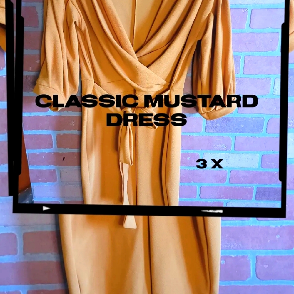 Mustard Cocktail Dress,